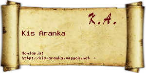 Kis Aranka névjegykártya
